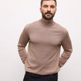 Гольф з коротким коміром чоловічий коричневий