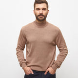 Гольф з коротким коміром чоловічий коричневий