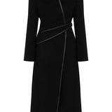 Women's Black Coat with Belt