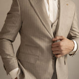 Single-Breasted Pinstripe Two-Piece Suit