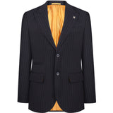 Single-Breasted Pinstripe Two-Piece Suit