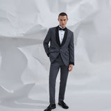 Gray Tuxedo with Black Shawl Lapel