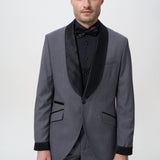 Gray Tuxedo with Black Shawl Lapel