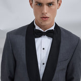 Gray Tuxedo with Black Shawl Lapel