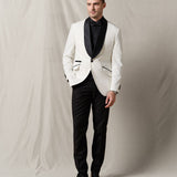 Ivory Tuxedo with Black Shawl Lapel