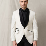 Ivory Tuxedo with Black Shawl Lapel