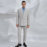 Beige Double-Breasted Two-Piece Suit