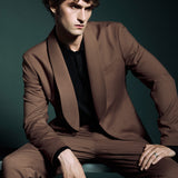 Cappuccino Blazer with Shawl Lapel