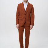 Теракотовий однобортний костюм-трійка чоловічий