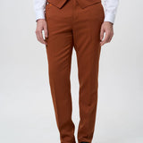 Теракотовий однобортний костюм-трійка чоловічий