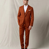Теракотовий однобортний костюм-трійка чоловічий