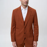 Теракотовий однобортний костюм-трійка чоловічий