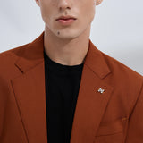 Теракотовий однобортний костюм-трійка чоловічий