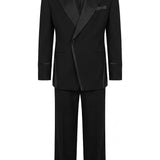 Classic black wool men's tuxedo