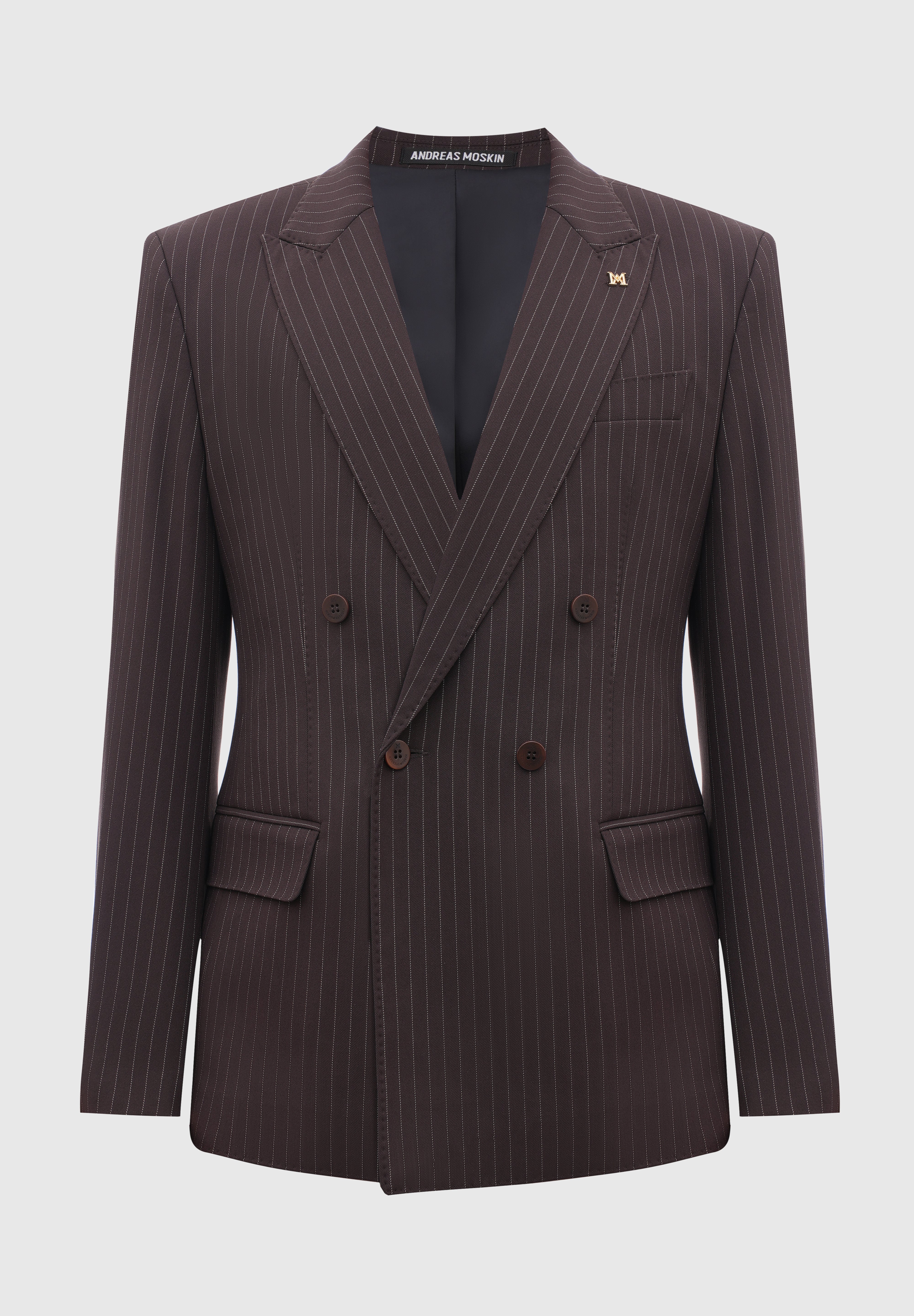 Класичний піджак двобортний у смужку чоловічий