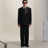 Classic black wool men's tuxedo