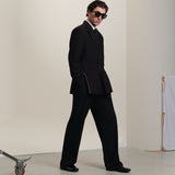 Classic black wool men's tuxedo