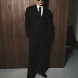 Classic black wool men's tuxedo