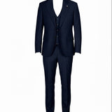 Однобортний костюм-двійка синій у клітку