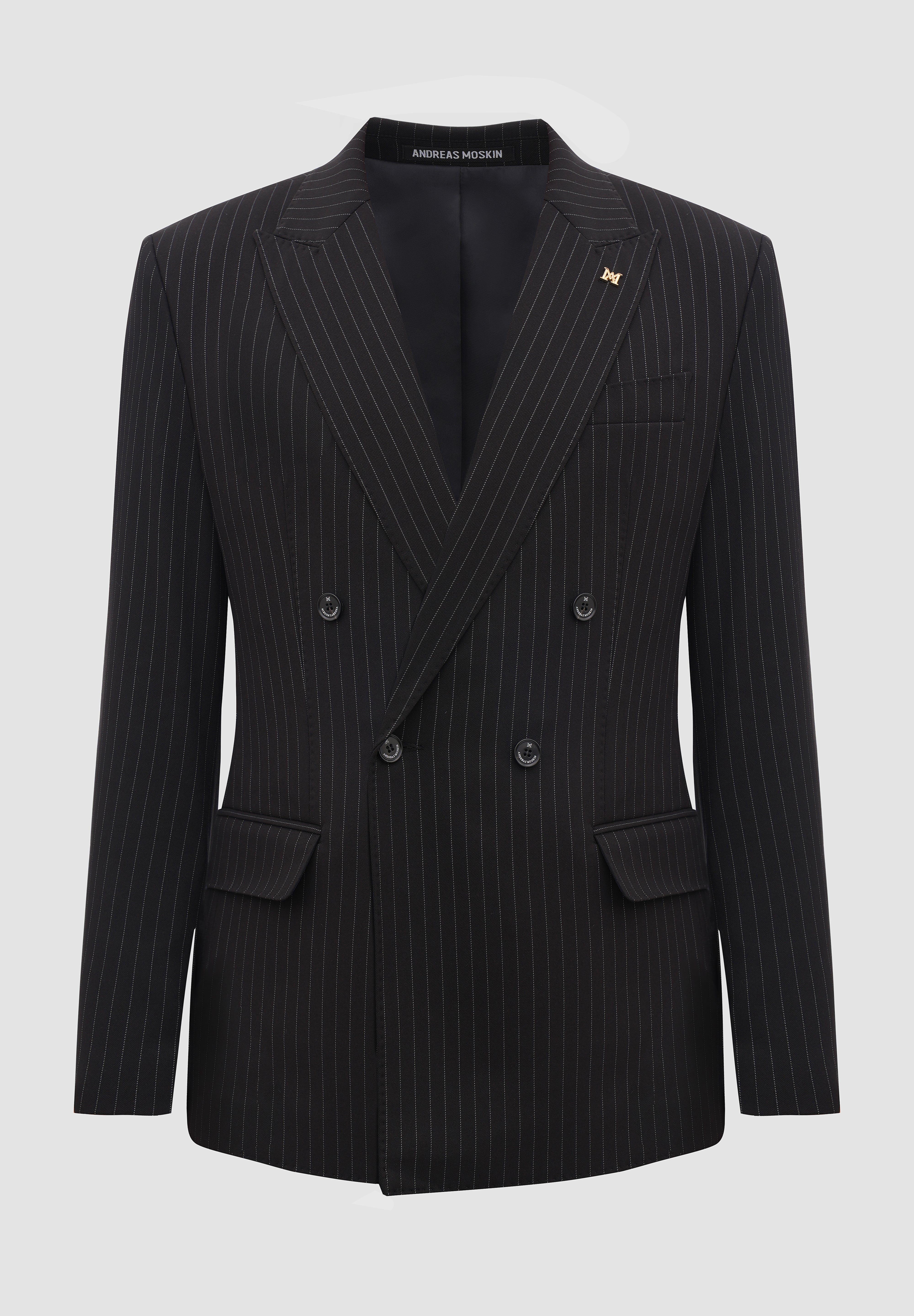 Класичний піджак двобортний у смужку чоловічий