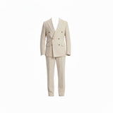 Men’s Double-Breasted Beige Two-Piece Suit
