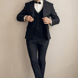 Single-Breasted Pinstripe Two-Piece Suit