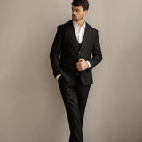 Single-Breasted Pinstripe Two-Piece Suit