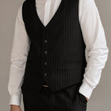 Single-Breasted Pinstripe Two-Piece Suit
