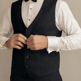 Single-Breasted Pinstripe Two-Piece Suit