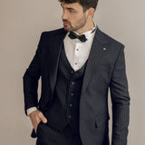 Single-Breasted Pinstripe Two-Piece Suit