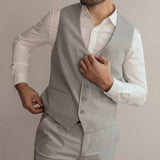 Single-Breasted Pinstripe Two-Piece Suit