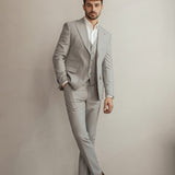 Single-Breasted Pinstripe Two-Piece Suit