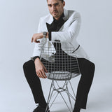 Піджак айворі із чорними лацканами