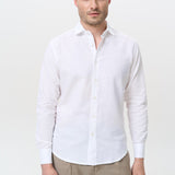 Сорочка однотонна із льону чоловіча