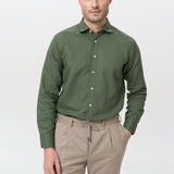 Сорочка однотонна із льону чоловіча