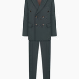 Green Double-Breasted Two-Piece Suit