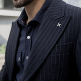 Пальто чоловіче чорне у смужку