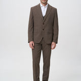 Brown single-breasted two-piece suit