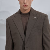 Brown single-breasted two-piece suit