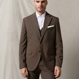 Brown single-breasted two-piece suit