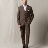 Brown single-breasted two-piece suit
