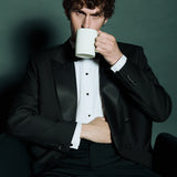 Classic Black Double-Breasted Suit with Peak Lapels