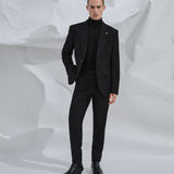 Black single-breasted two-piece suit
