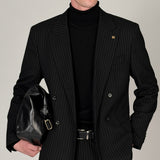 Classic striped double-breasted suit