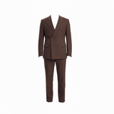 Men’s Double-Breasted Dark Brown Two-Piece Suit