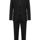 Men's black linen two-piece suit