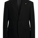 Men's black linen two-piece suit