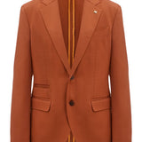 Terracotta Single-Breasted Three-Piece Suit