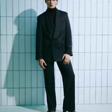 Вельветовий костюм двобортний чорний чоловічий