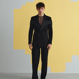 Чоловічий костюм чорний з акцентними вставками